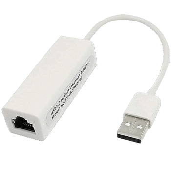 سلك محول ايثرنت ار جيه 45 عالي السرعة USB 2.0 الى 10/100 ميجابايت في الثانية - ابيض