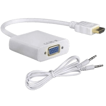 كابل محول فيديو من HDMI 1080 HD عالي الدقة ذكر الى VGA انثى بصوت، مناسب لاجهزة الكمبيوتر والتلفزيونات عالية الدقة