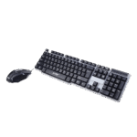 كيبورد وماوس بسلك واضاءة خلفية بنمط الوان Aitnt RGB - X200 - اسود